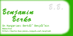 benjamin berko business card